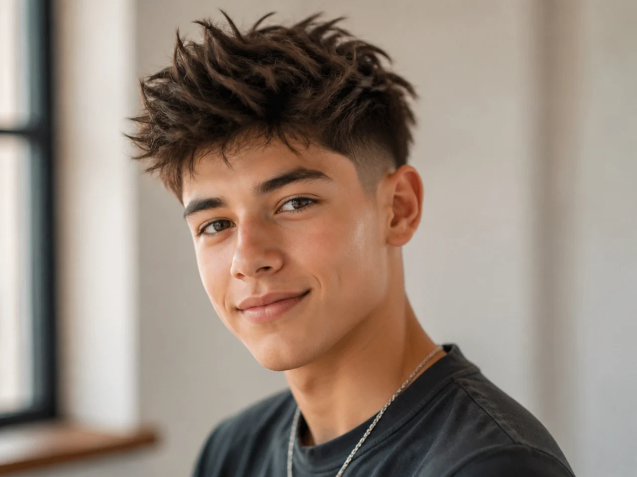 Textured Spiky Hair with Classy Low Taper Fade
