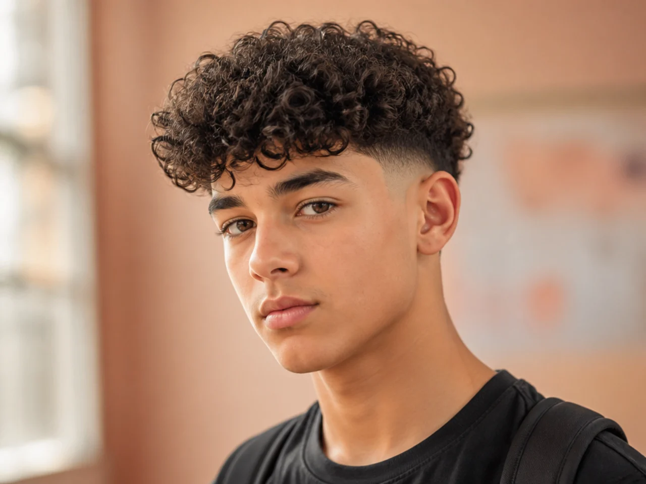 Thick Curls with Low Fade