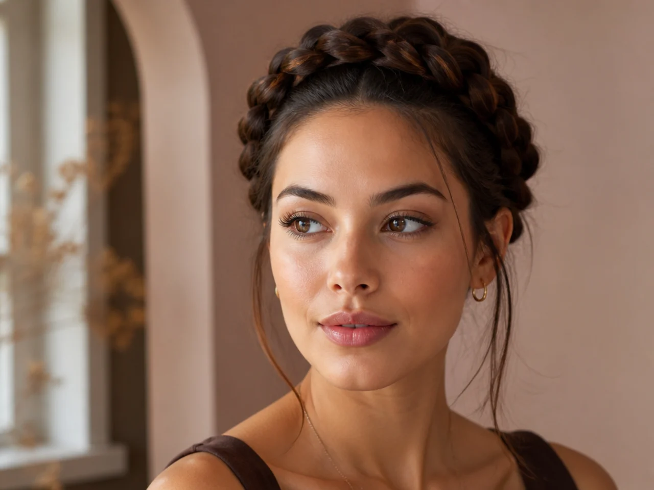 A French braid across the crown