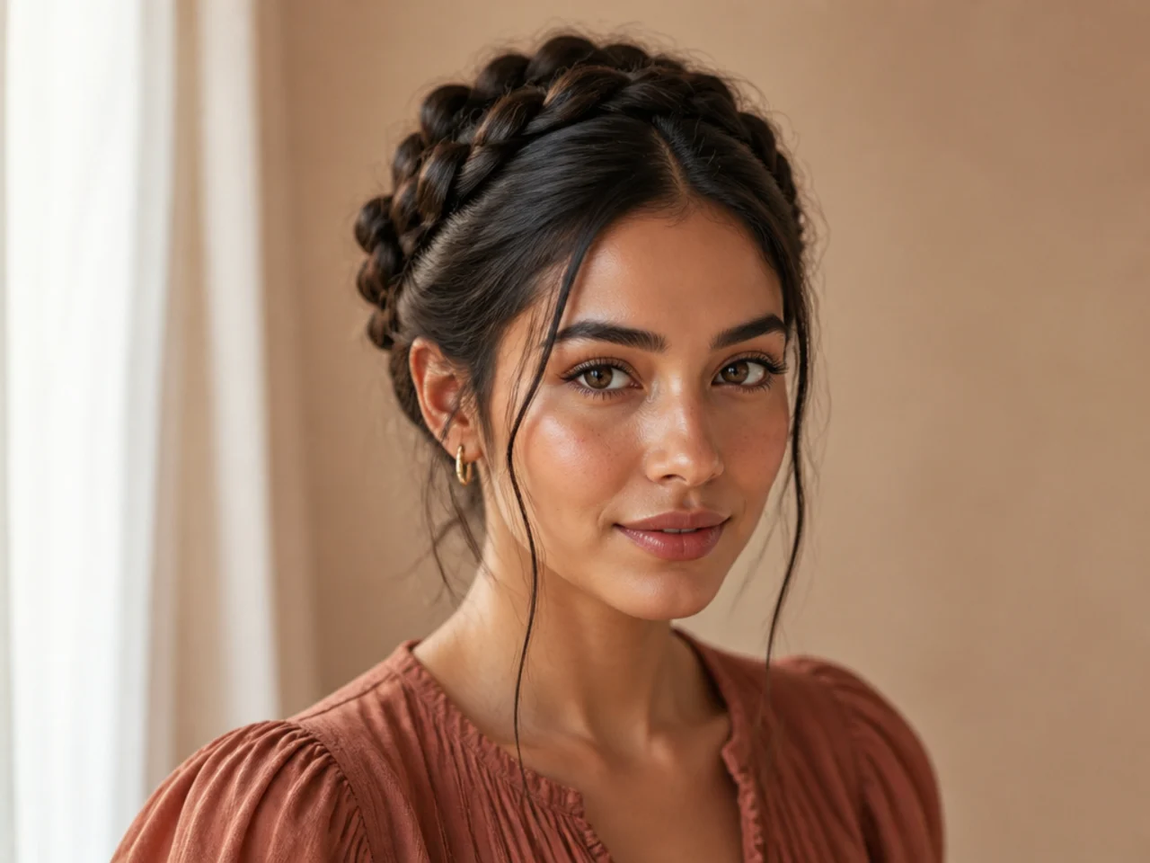 A braid wrapped around the crown