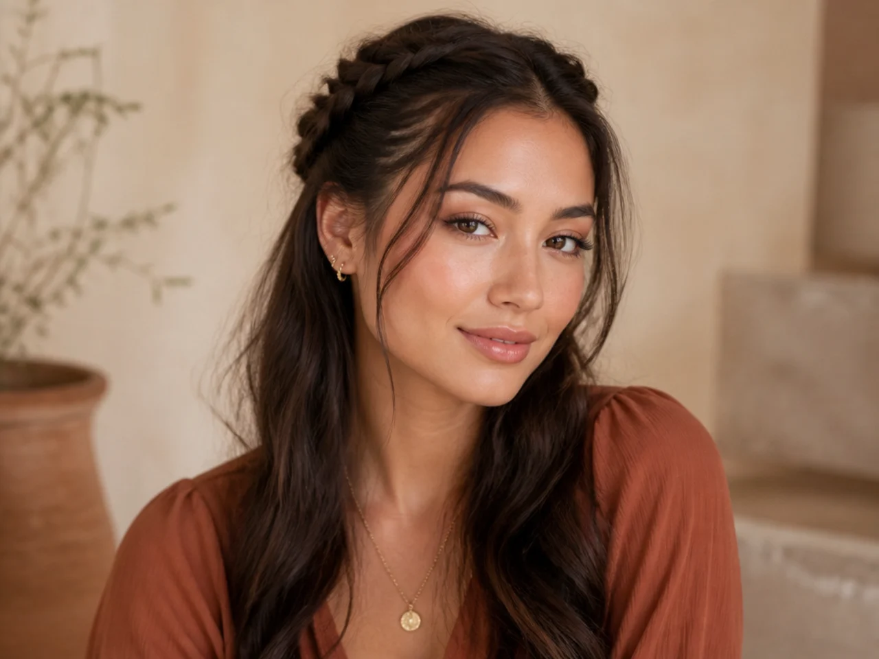 A braided half-up