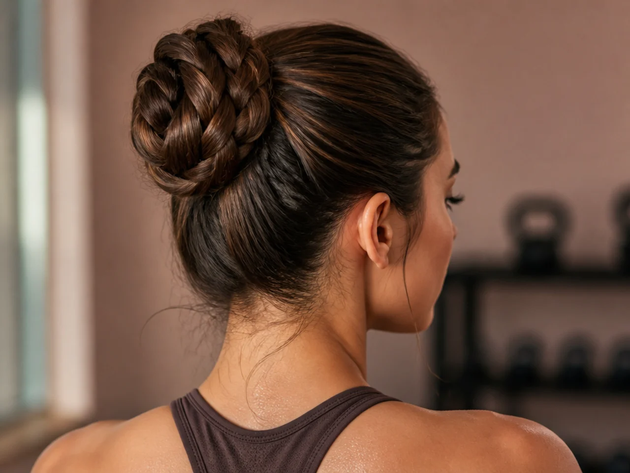 A braided coiled bun for exercise