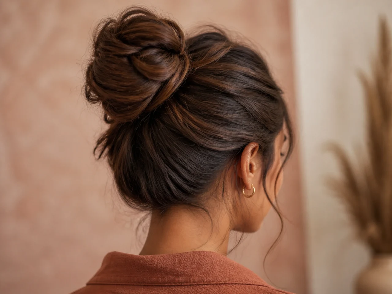 A bun on second-day hair