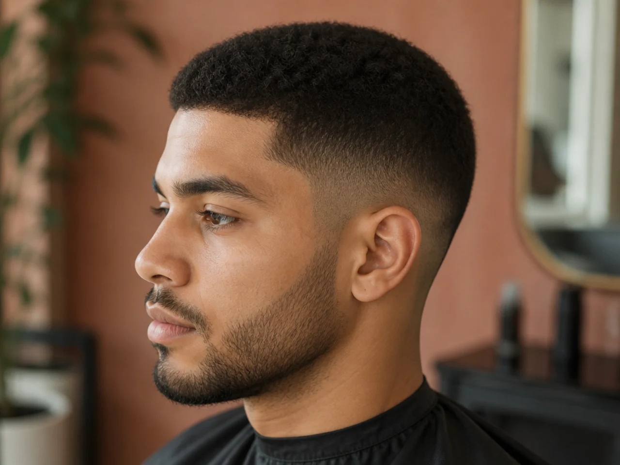 Man running clippers with a number three guard over the top of his head against the grain