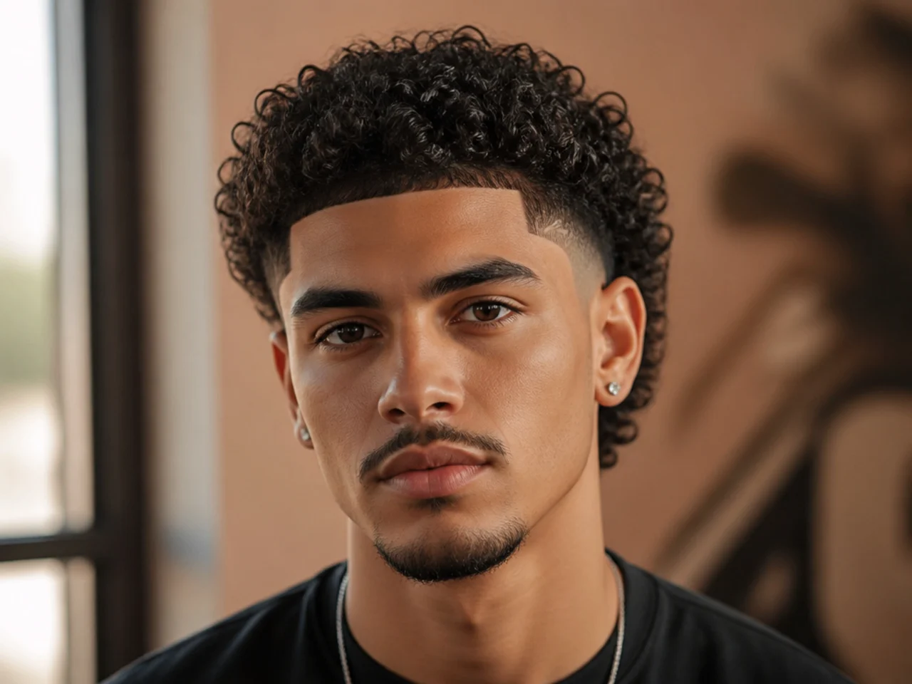 A curly burst fade