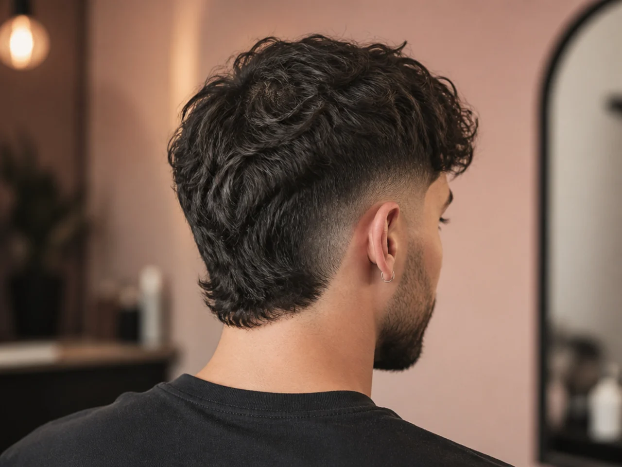 A personal reference photo of a burst fade from behind