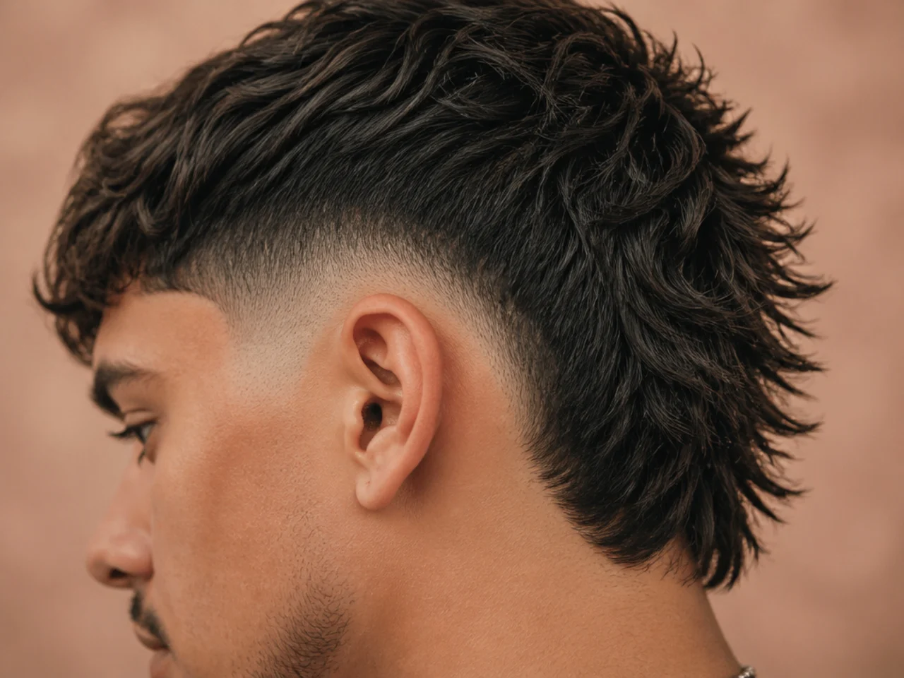 A burst fade with the back separated into pieces