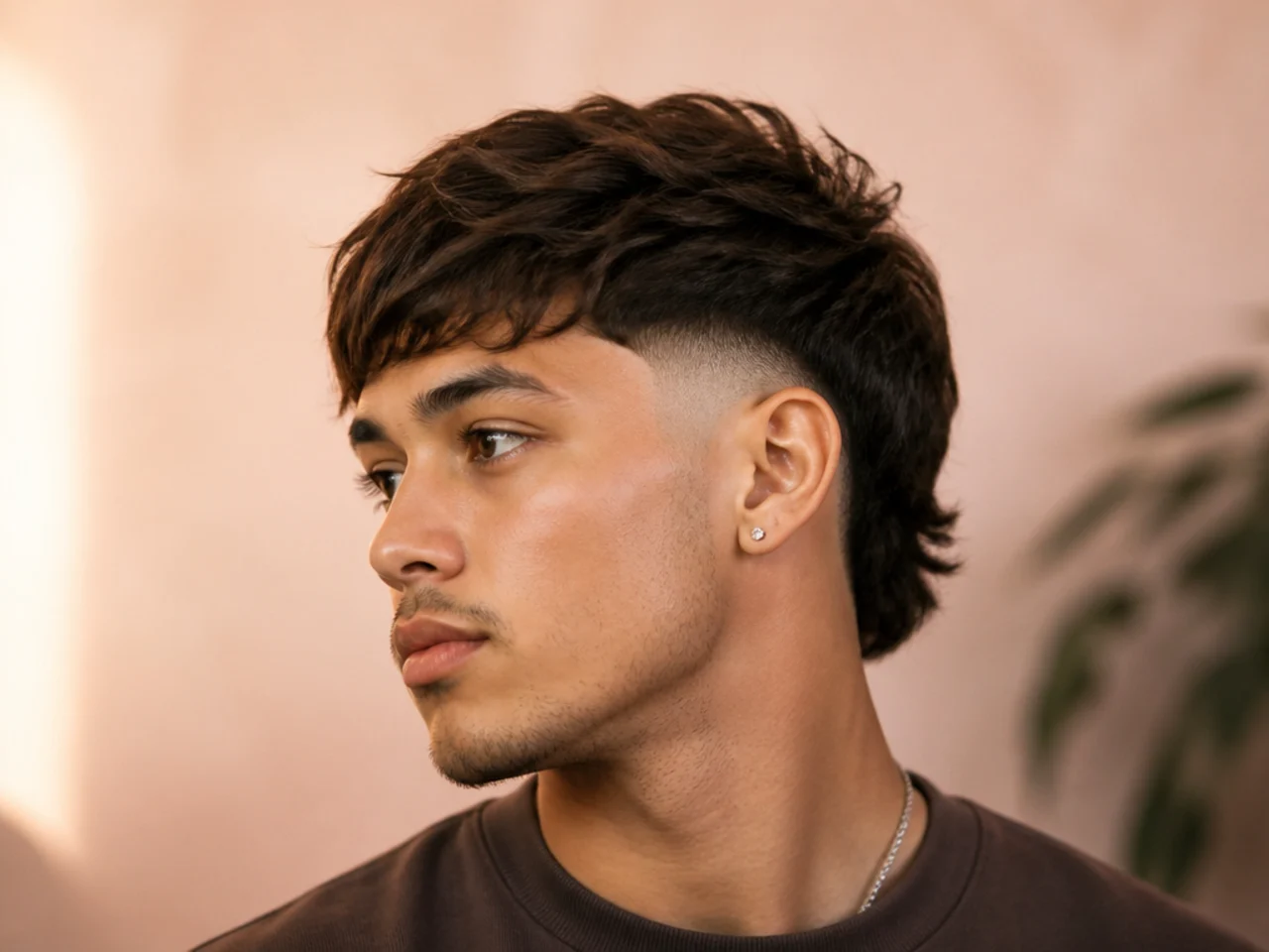 A burst fade with a forward fringe over a high arc
