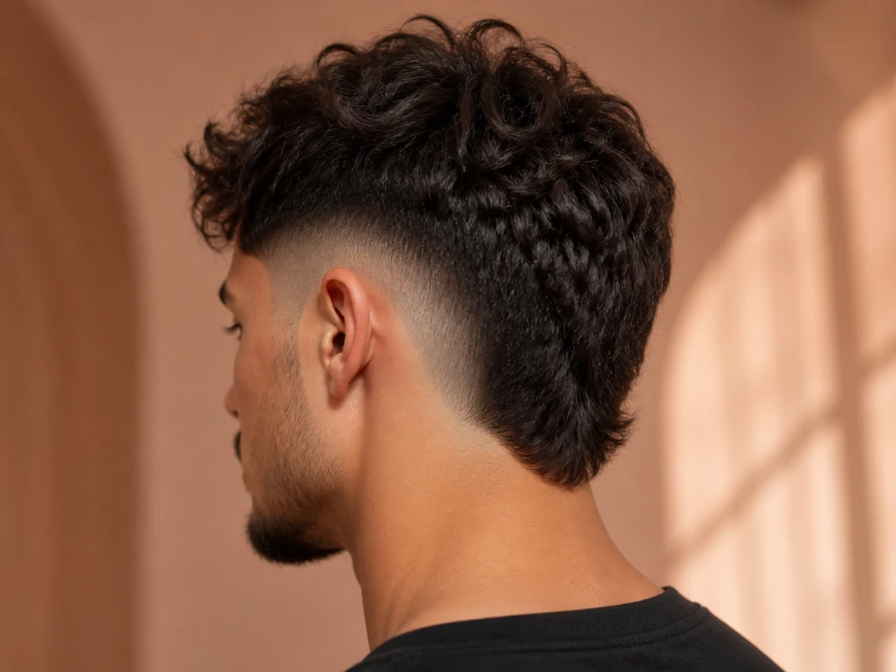 A burst fade with an oversized arc