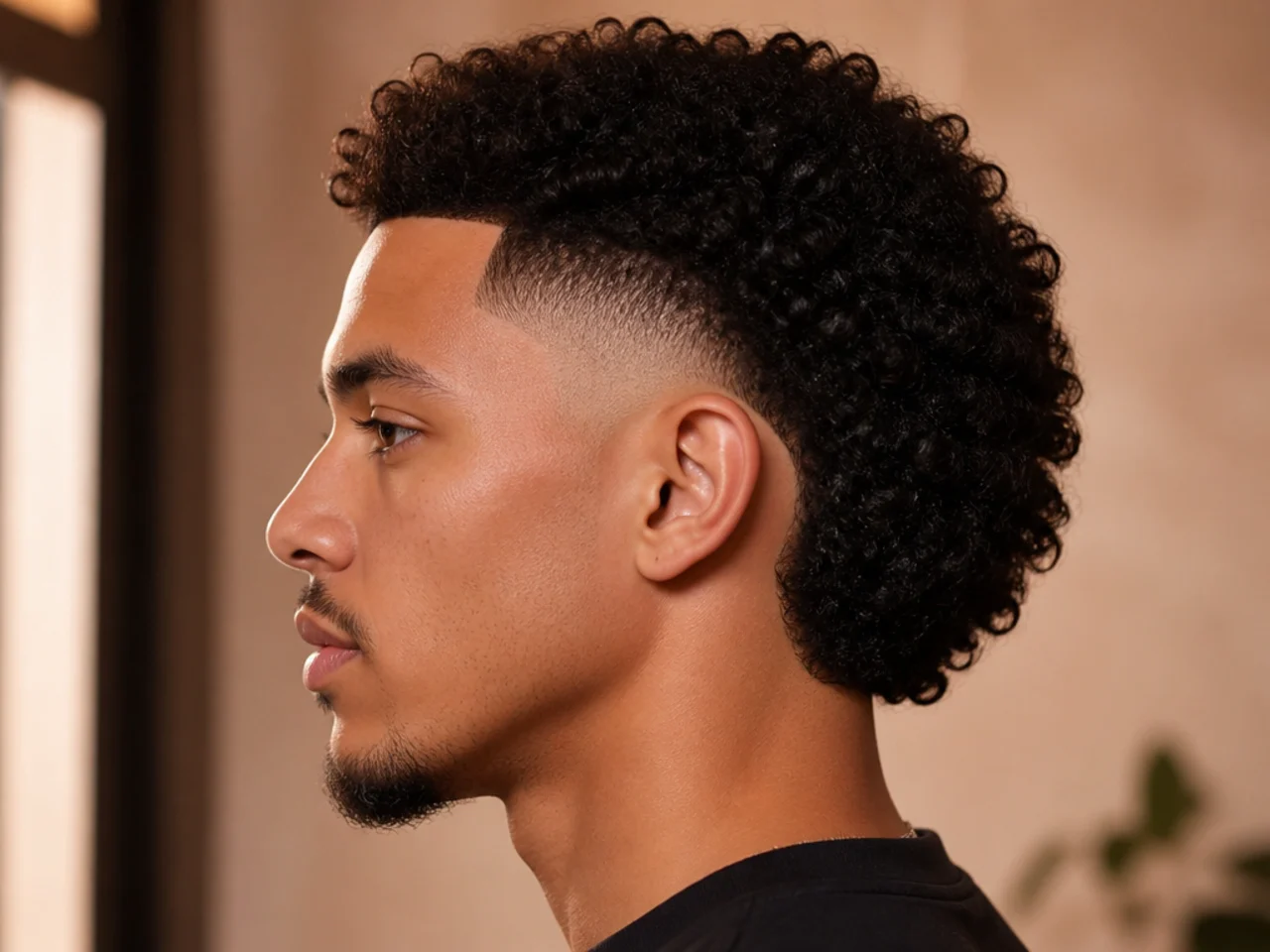 A burst fade that removed the sideburn