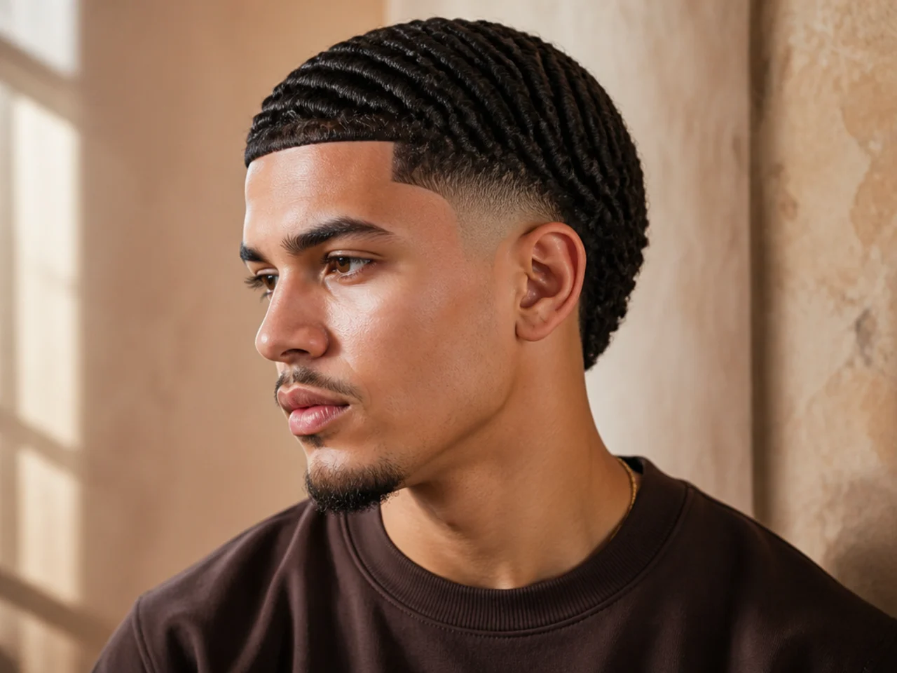 A low burst fade with waves