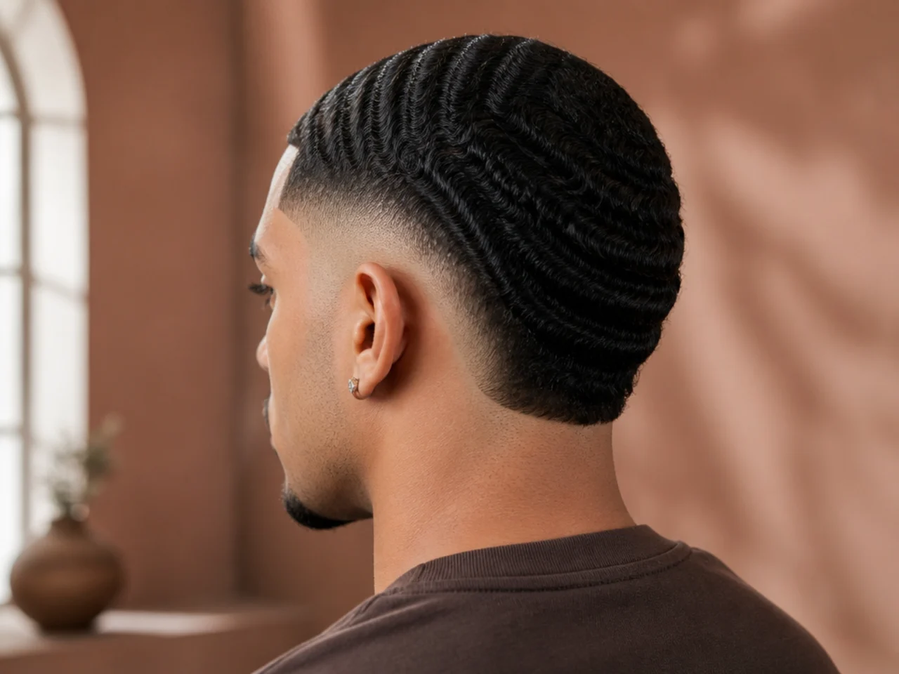 A high burst fade with waves