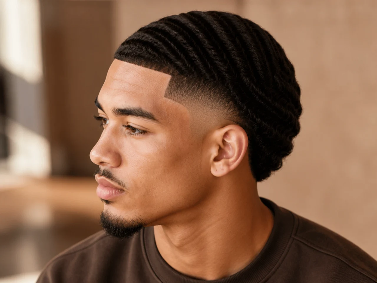 A burst fade with waves and a line-up