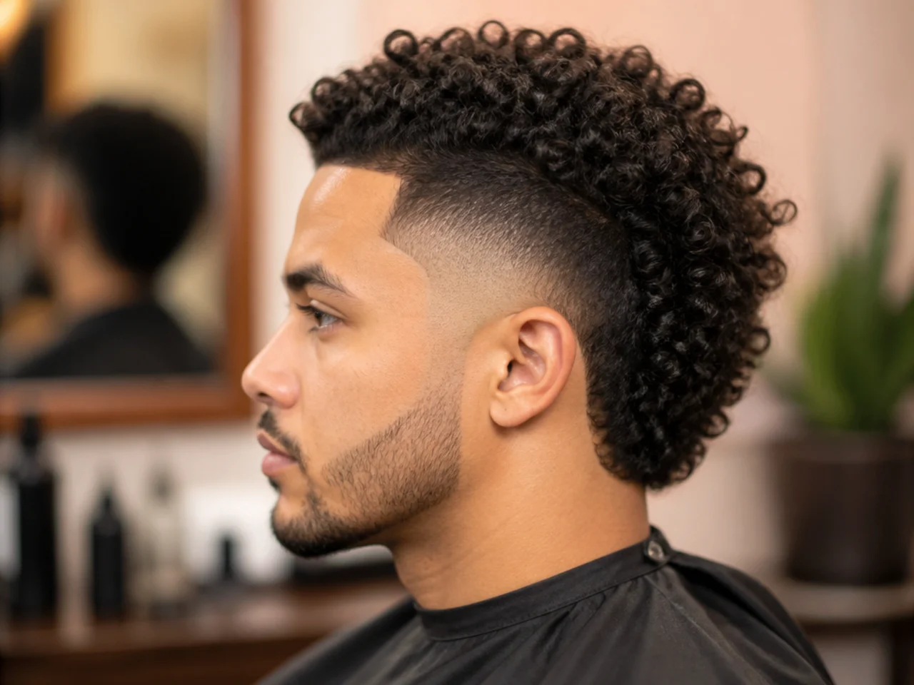 Burst Fade Curly Hair