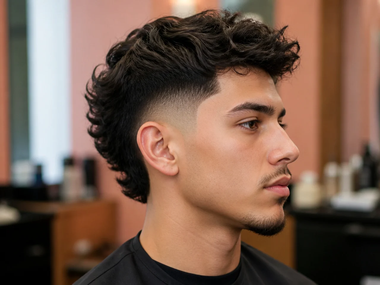 Burst Fade Wavy Hair