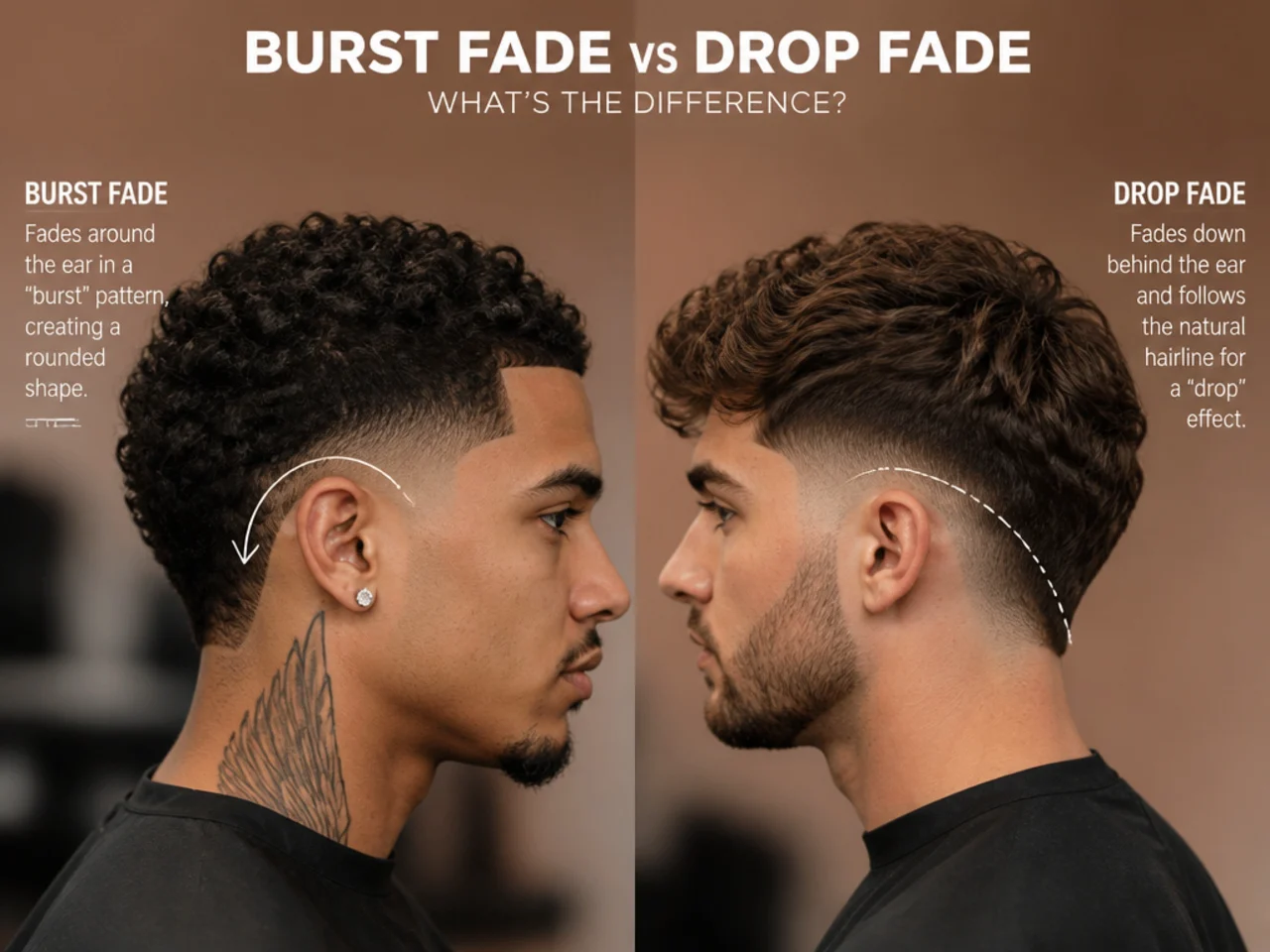What's the difference between a burst fade and a drop fade?