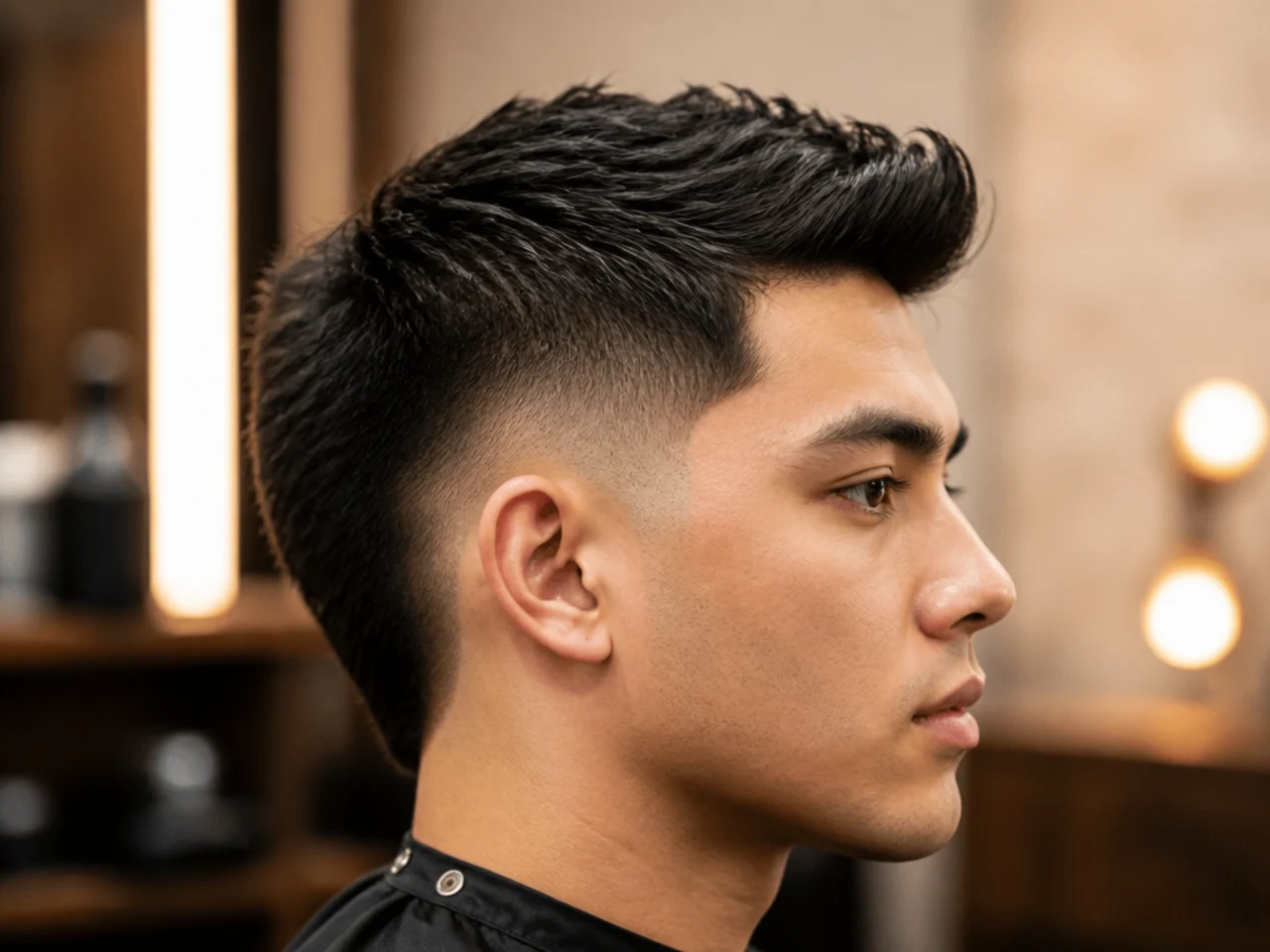 Ivy League cut with a burst fade