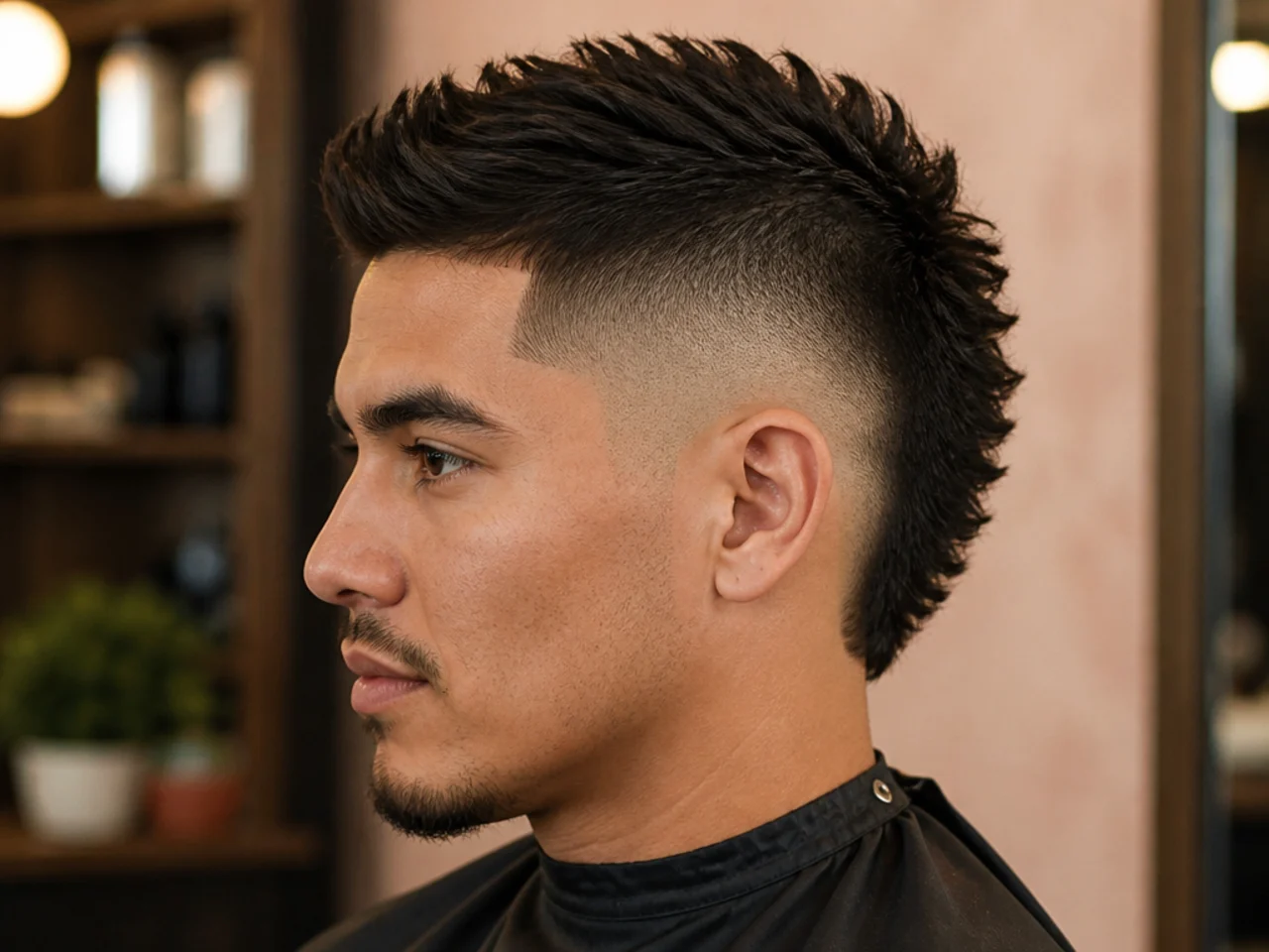 Short faux hawk with burst fades on both sides