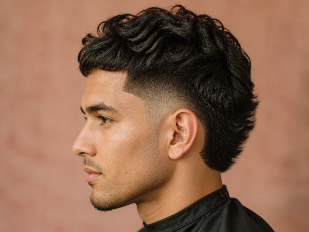 Short wavy burst fade with the wave pattern preserved