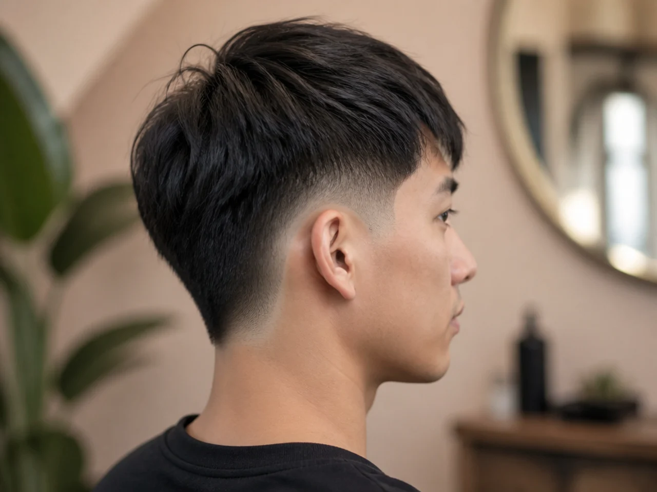 Burst fade on fine straight hair
