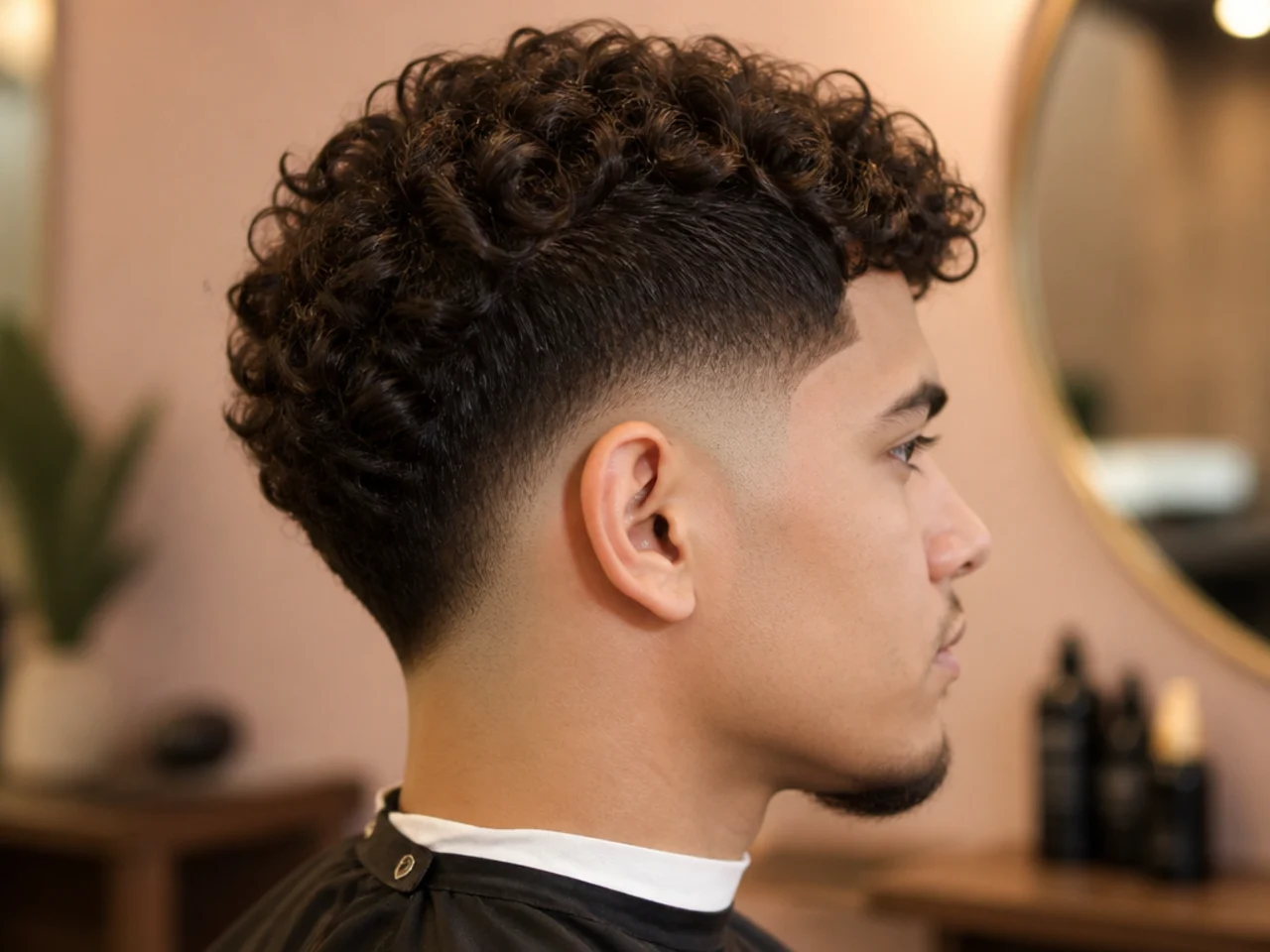 Tight burst fade hugging closely around the ear