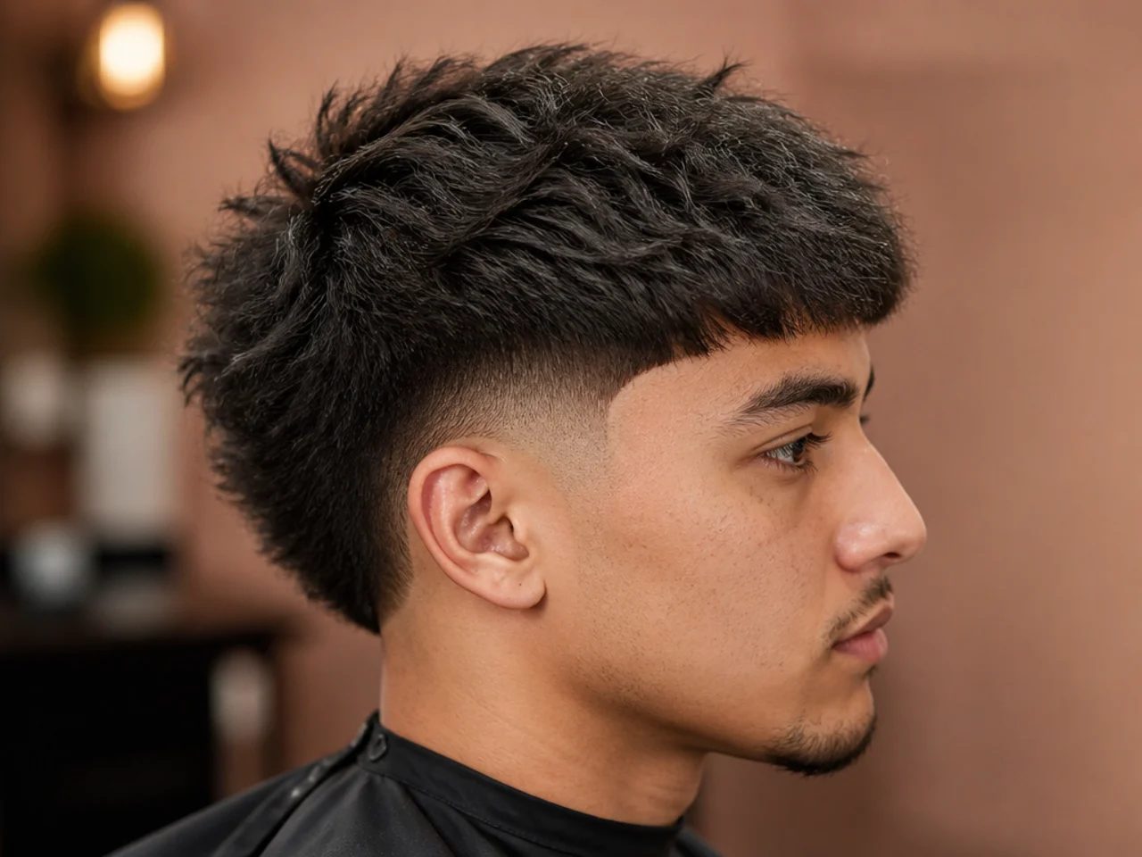 Burst taper fade with a flat blunt Edgar fringe