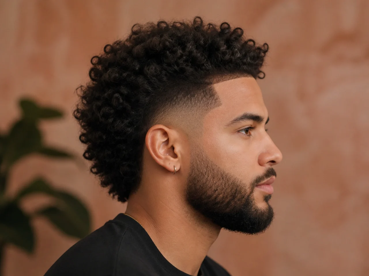 Burst taper fade connected into a full beard