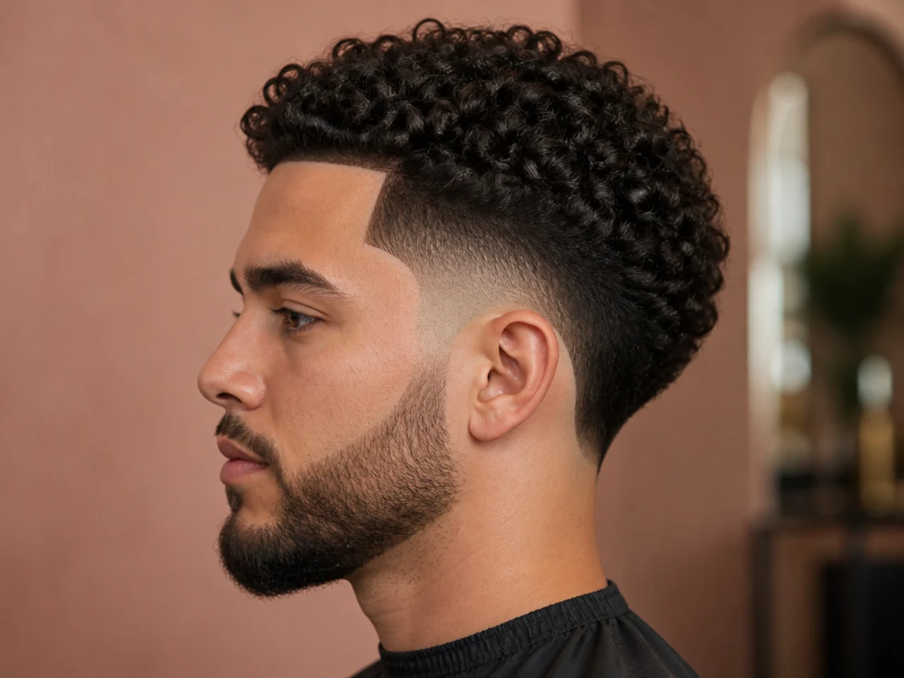 High burst taper fade with the arc climbing past the temple