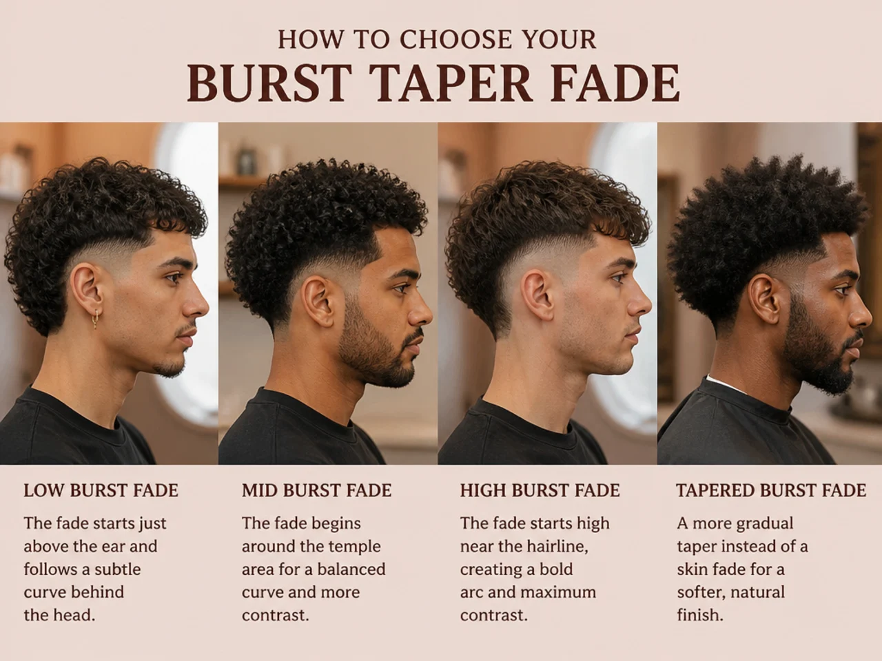 How to choose a burst taper fade for your face and hair type