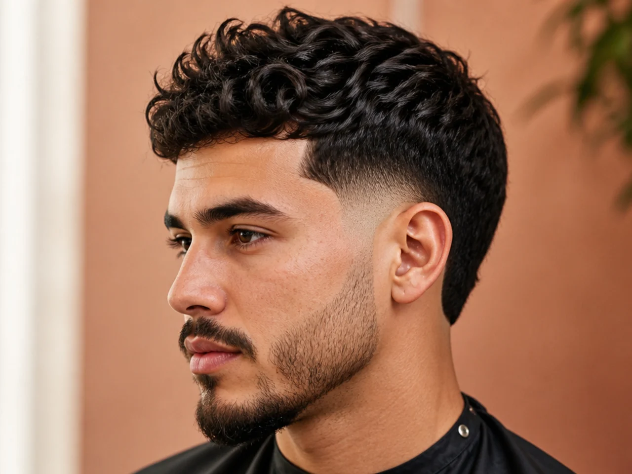Low burst taper fade with the arc tight to the ear
