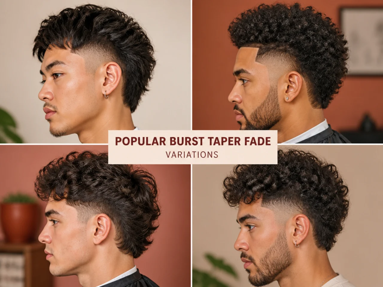 Popular burst taper fade variations for men