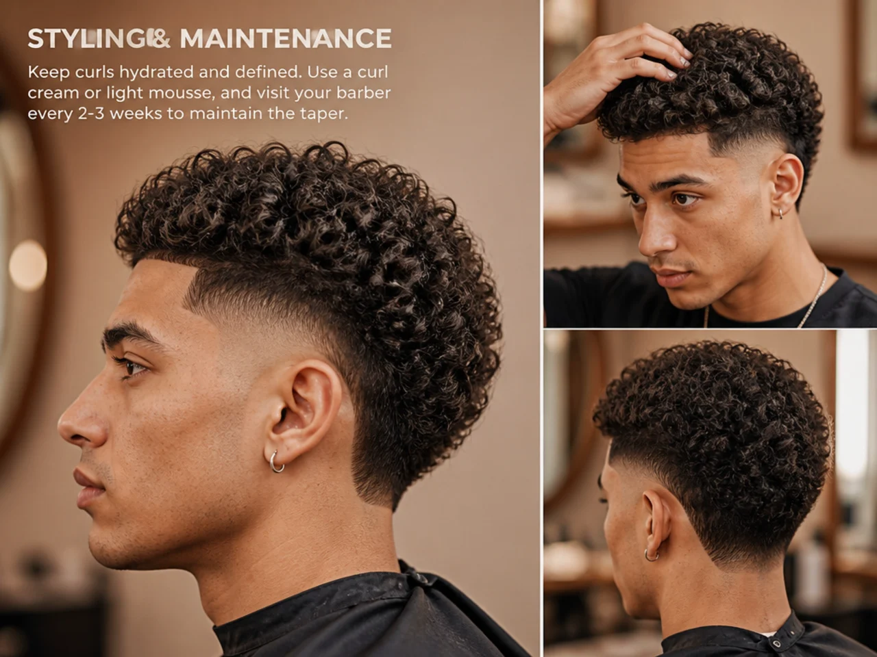 Styling and maintenance products for a burst taper fade