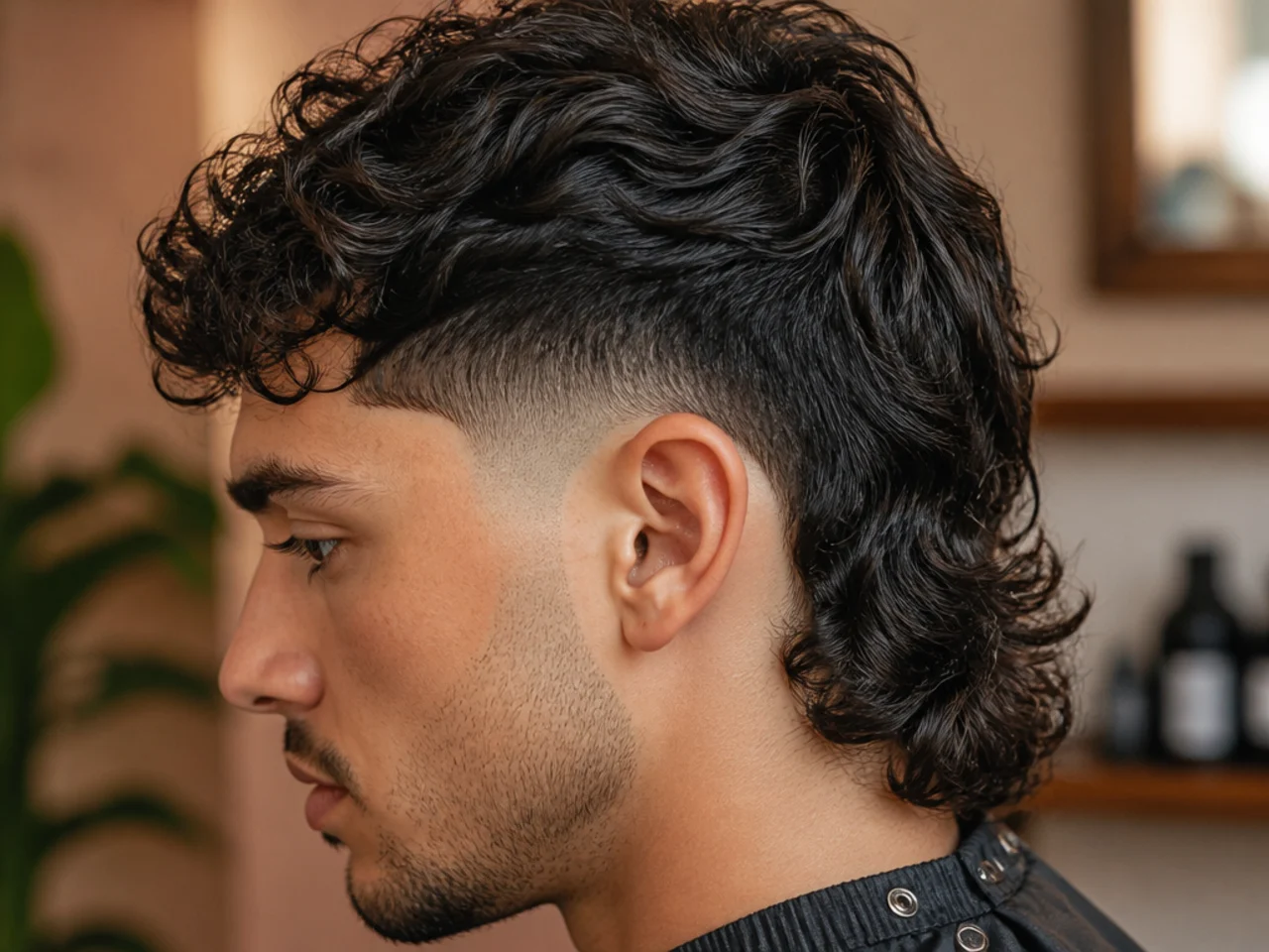 A burst fade mullet compared with a drop fade