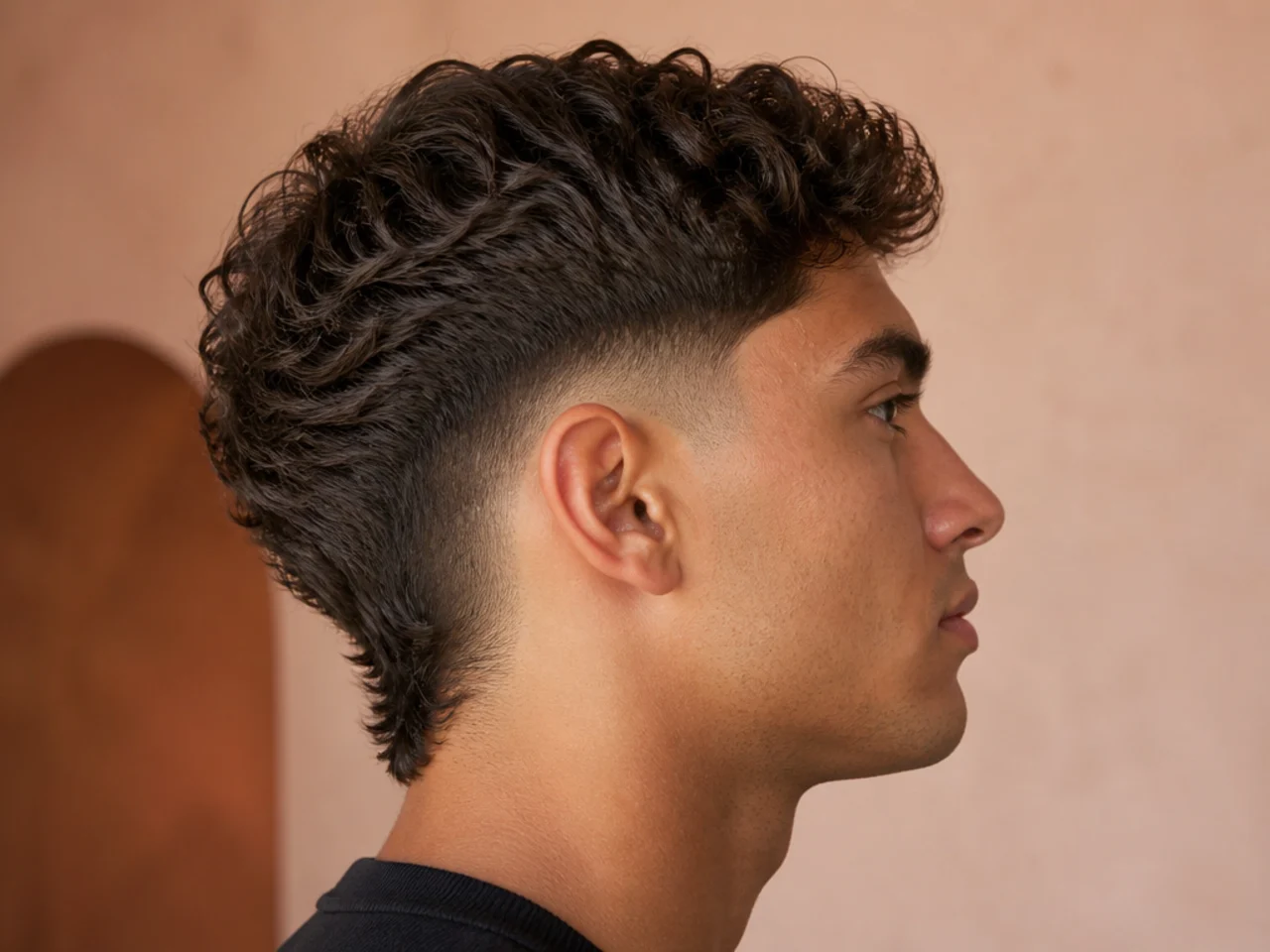 The back of a head showing a faded nape and a long nape