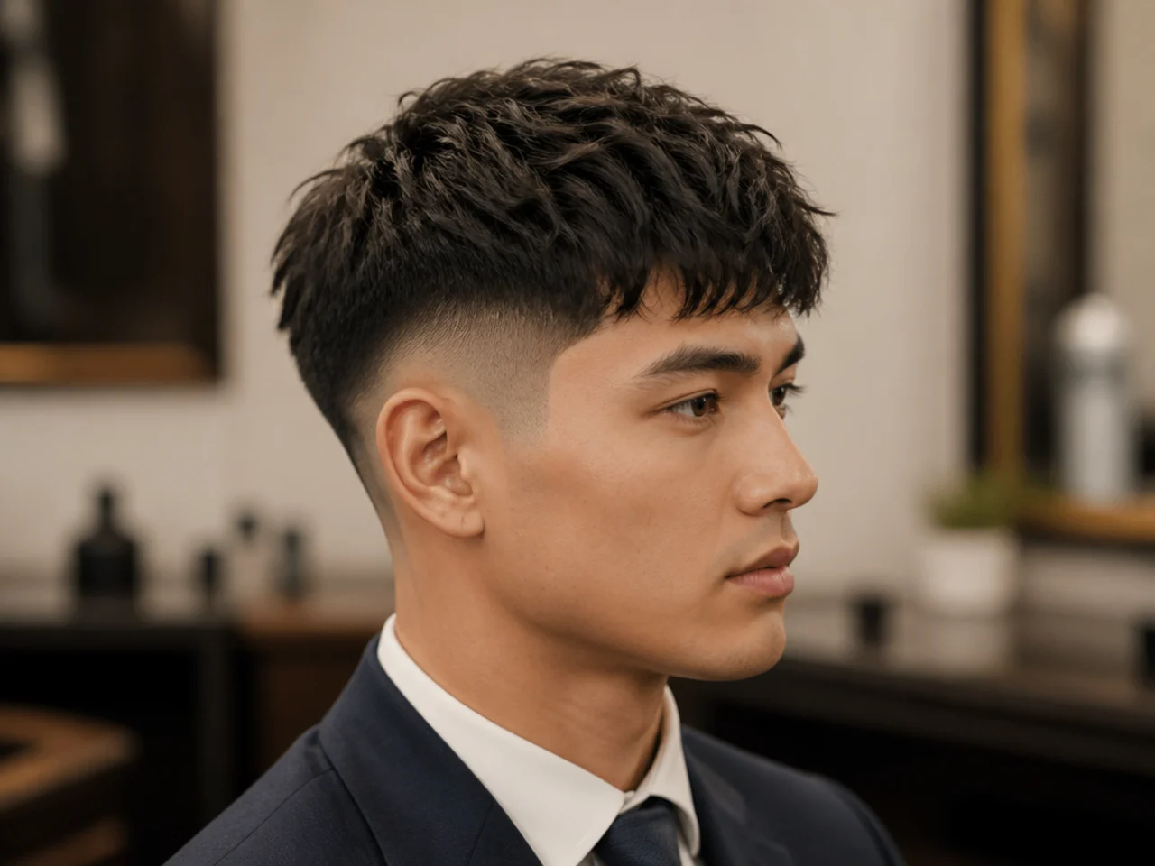 Business textured crop with a soft fringe forward and low-fade sides
