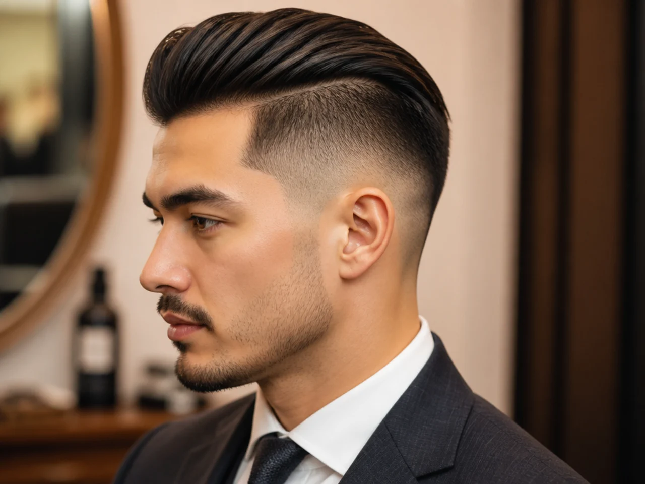 Businessman undercut with disconnected sides and a slicked top