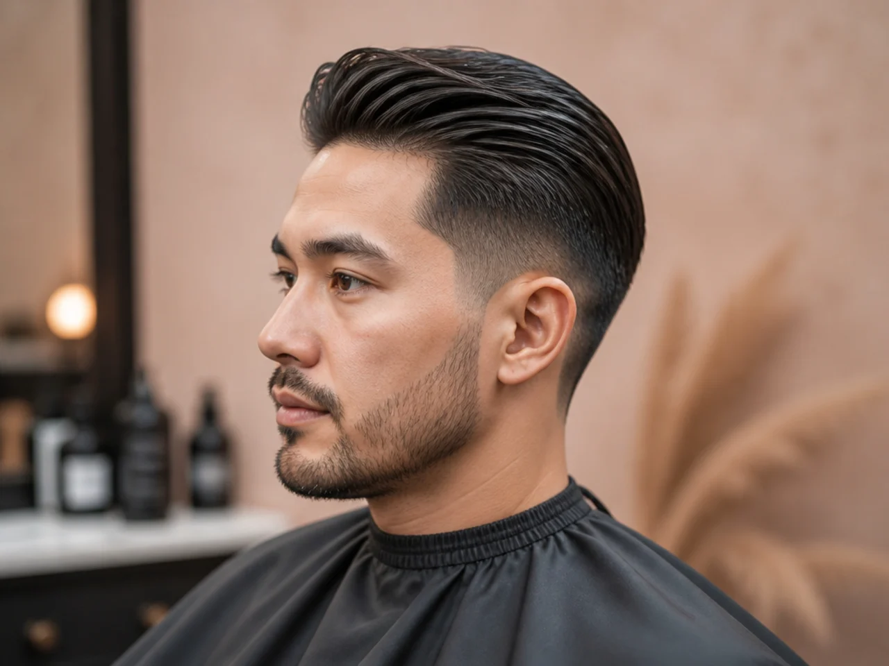 Grooming products for business hairstyles — matte clay, medium-hold pomade, fine-tooth comb