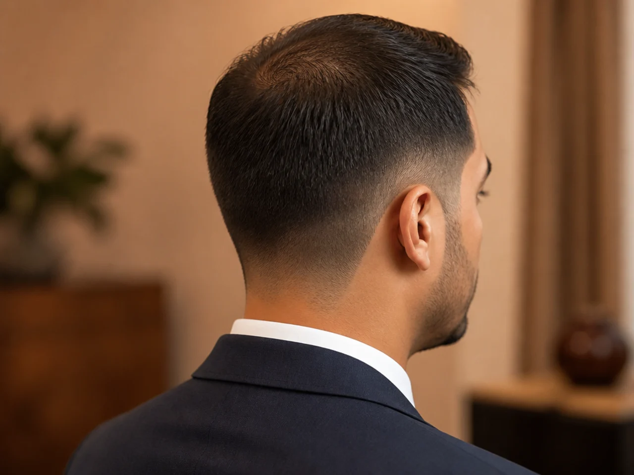 A business cut on thinning hair