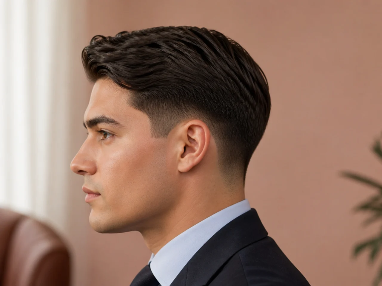 A low taper under a scissor-cut top