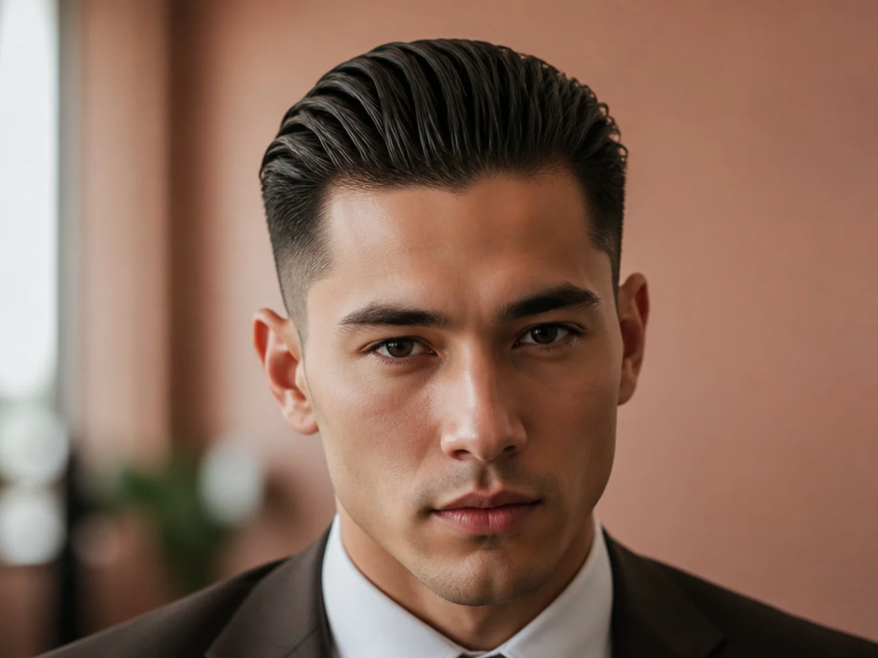 A matte-finished slick back