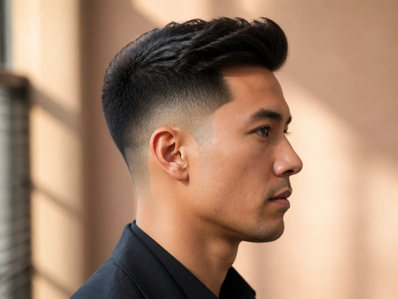 A lowered business quiff