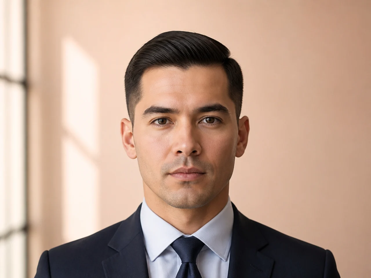 A quiet short haircut for an interview