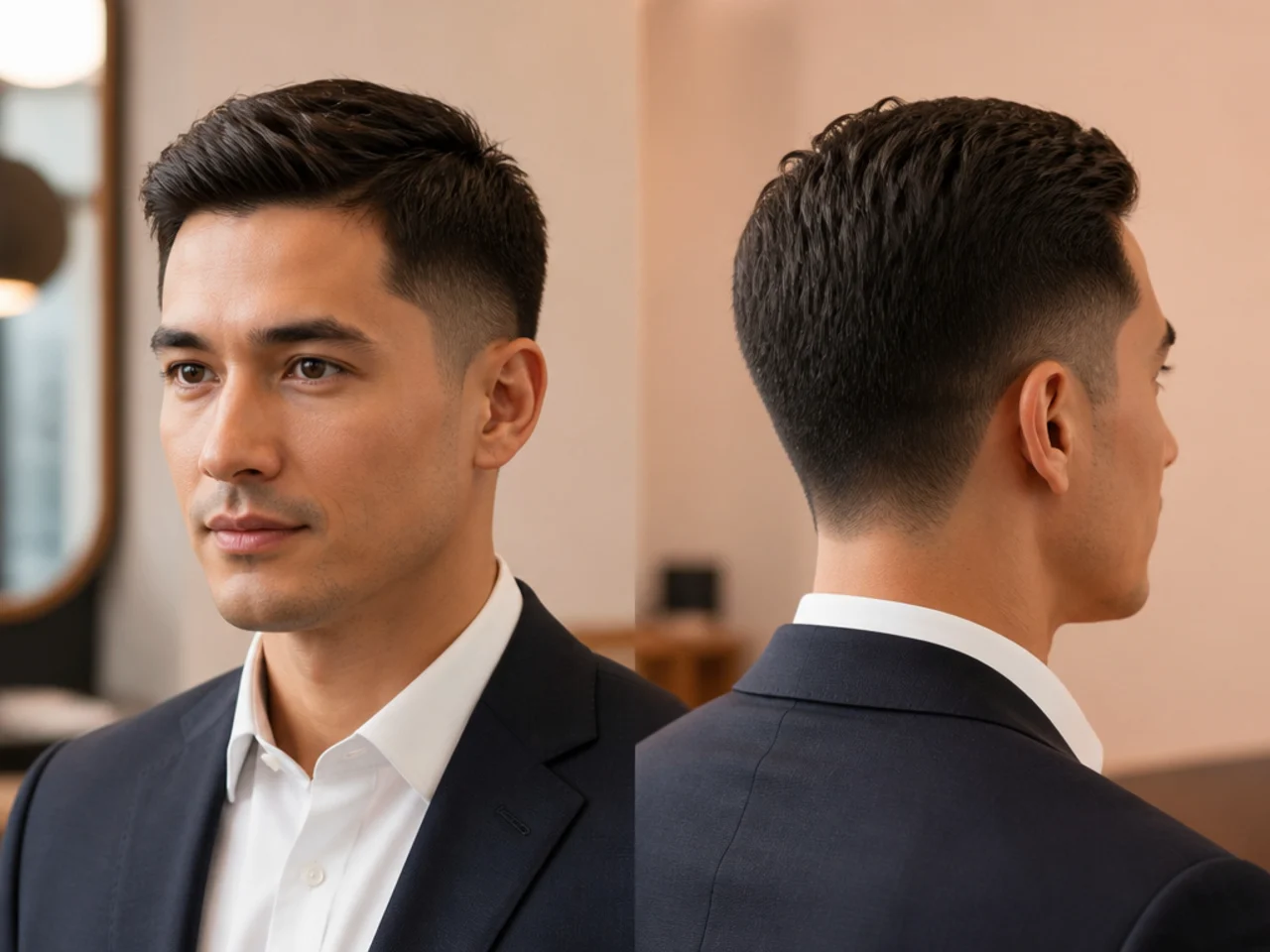 A low taper with a soft neckline