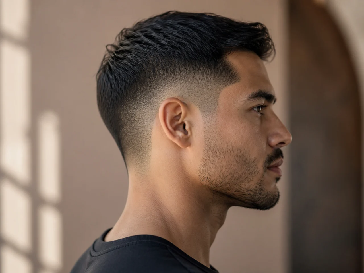 Close view of a soft neckline on a short haircut
