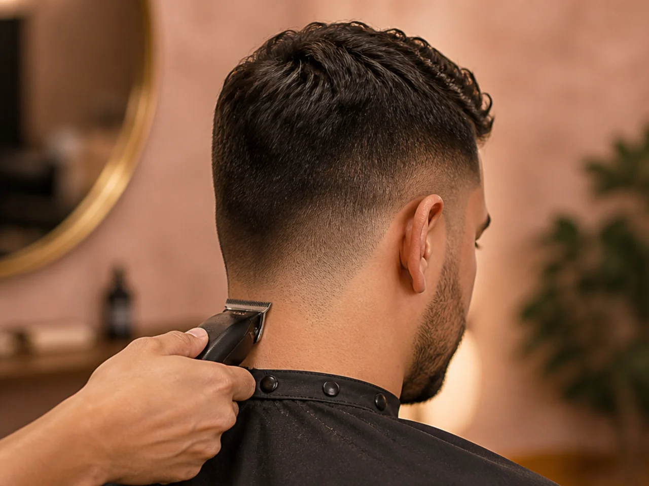 A neckline being cleaned up mid-cycle
