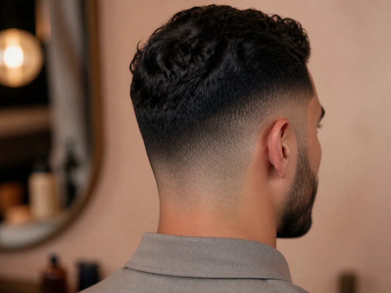 A fresh fade on a short business haircut