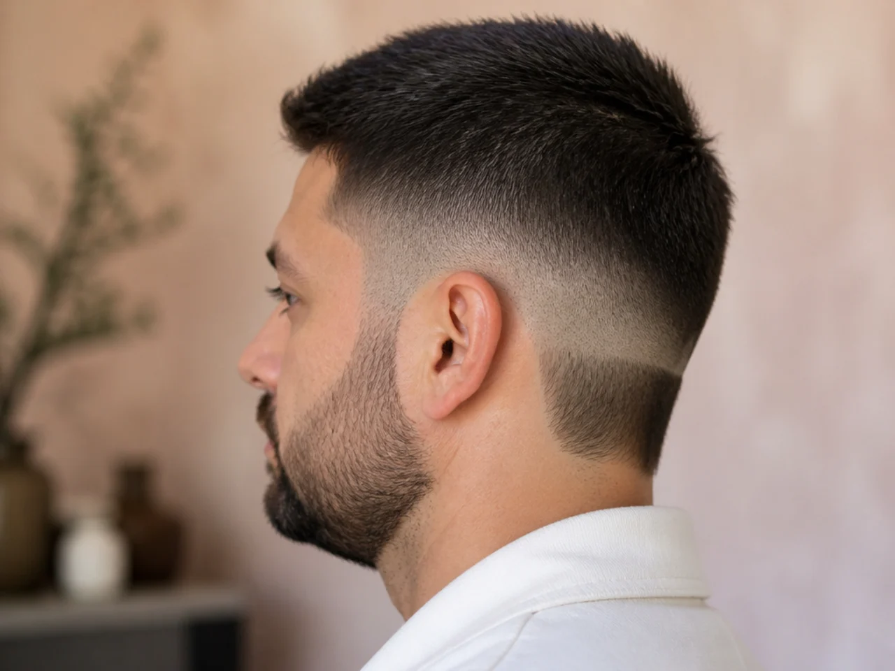 A blocked neckline with regrowth below the line