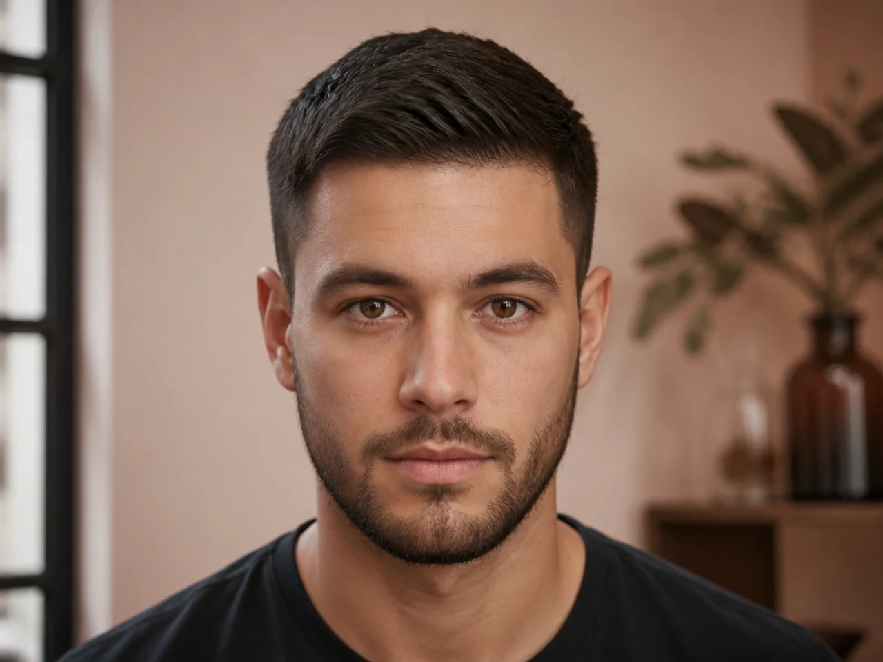 A grown-out neckline on a short haircut
