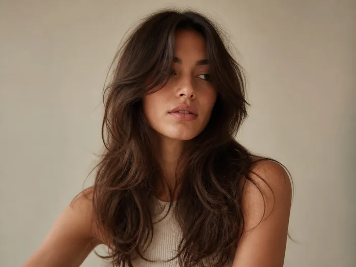 Effortless wavy butterfly cut with natural texture