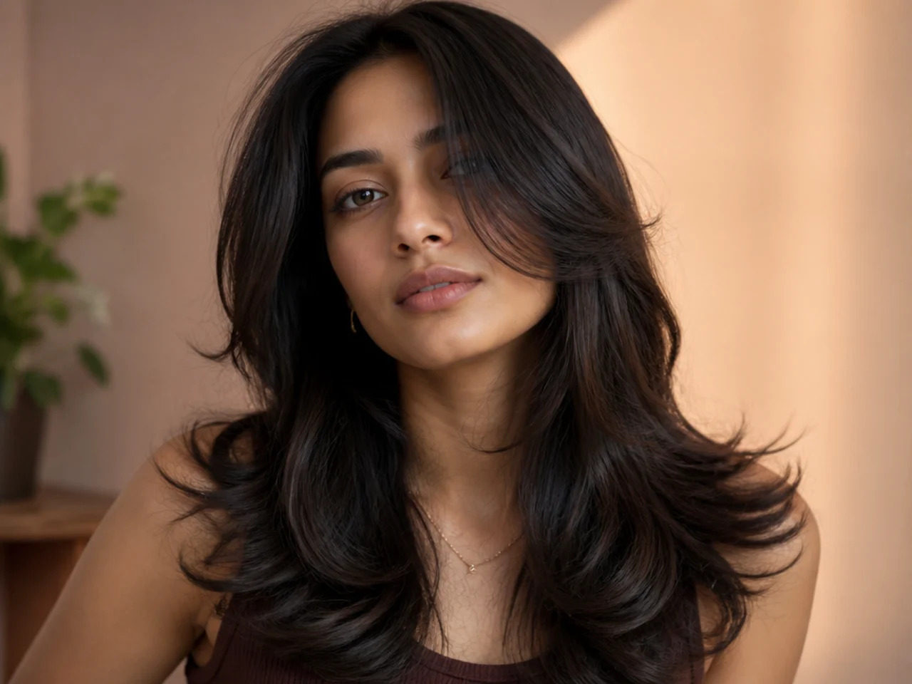 A wavy butterfly cut with natural wing lift